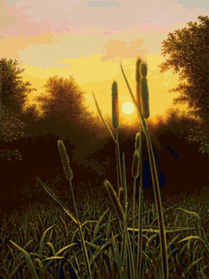 Ночной пейзаж - ночь, пейзаж, река, природа - предпросмотр