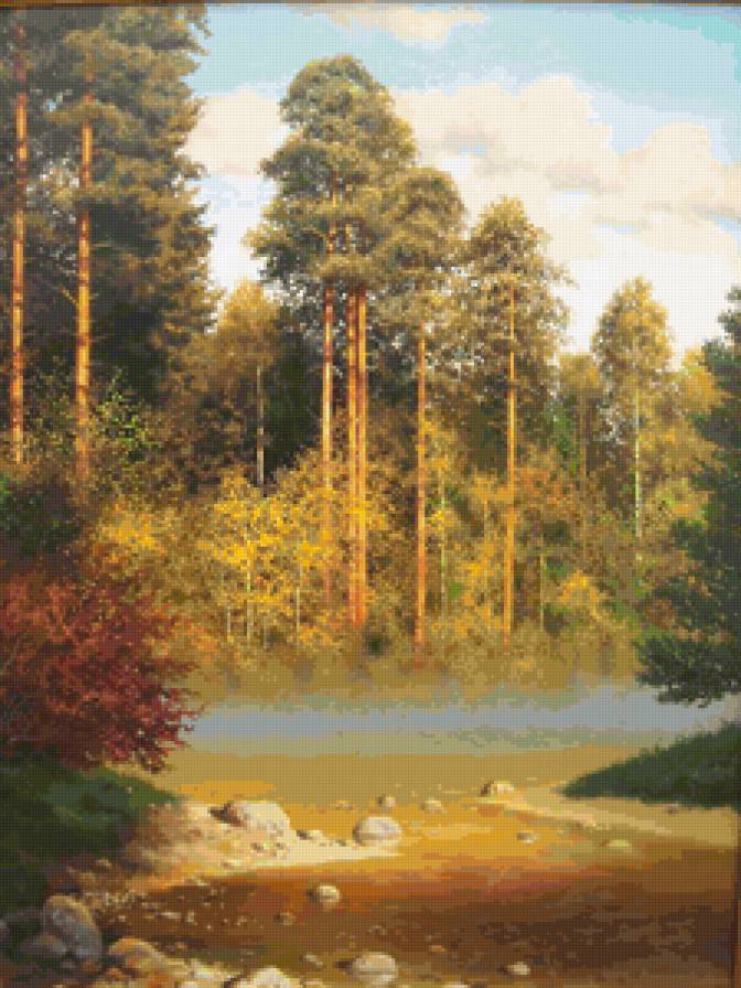 лес - лето. река, природа, пейзаж, лес - предпросмотр