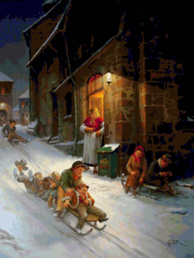 зимние забавы - дети, детское, рождество - предпросмотр