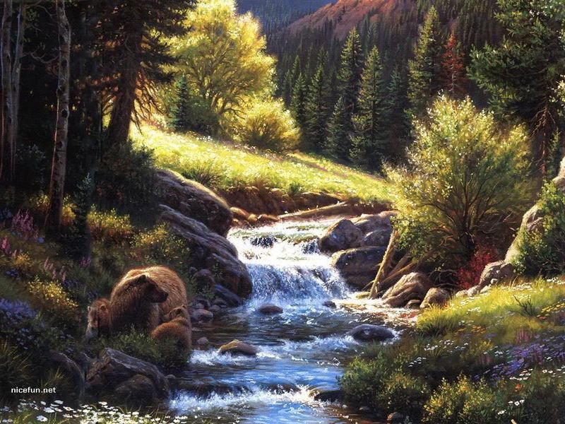 Горная река - река, природа, пейзаж, горы - оригинал