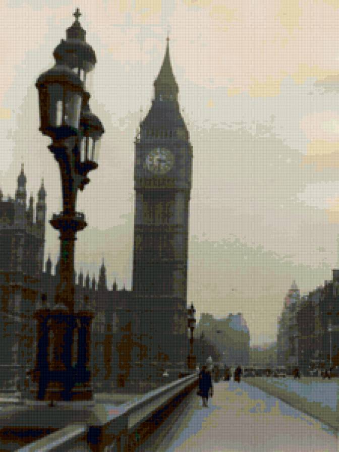 Лондон - лондон, город, туман, фонарь - предпросмотр