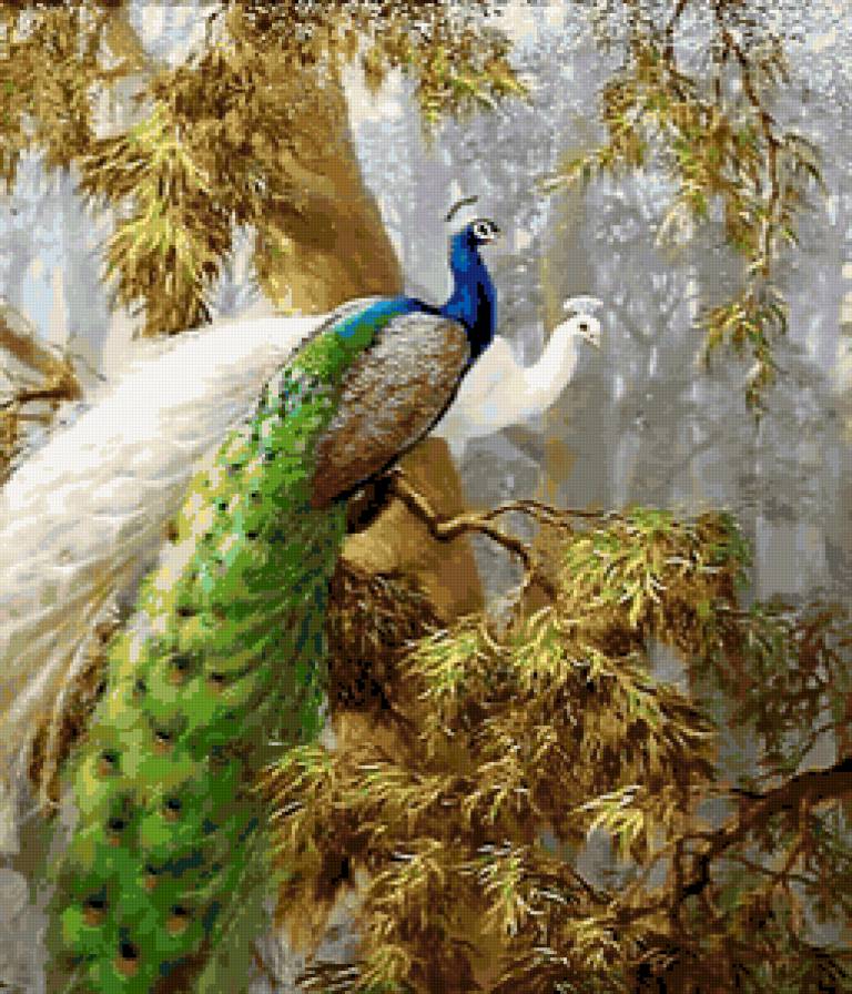 №151091 - пейзаж, птицы, животные - предпросмотр