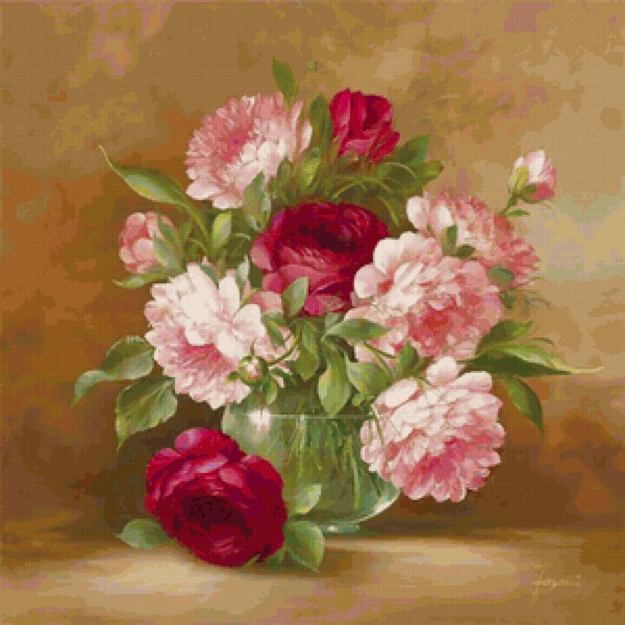Букет - живопись, цветы, декор - предпросмотр