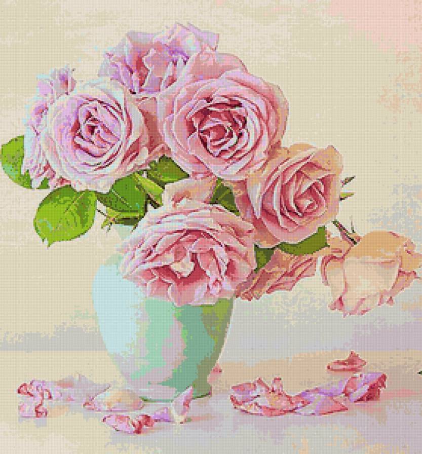 №151121 - букет, цветы, розы, ваза - предпросмотр