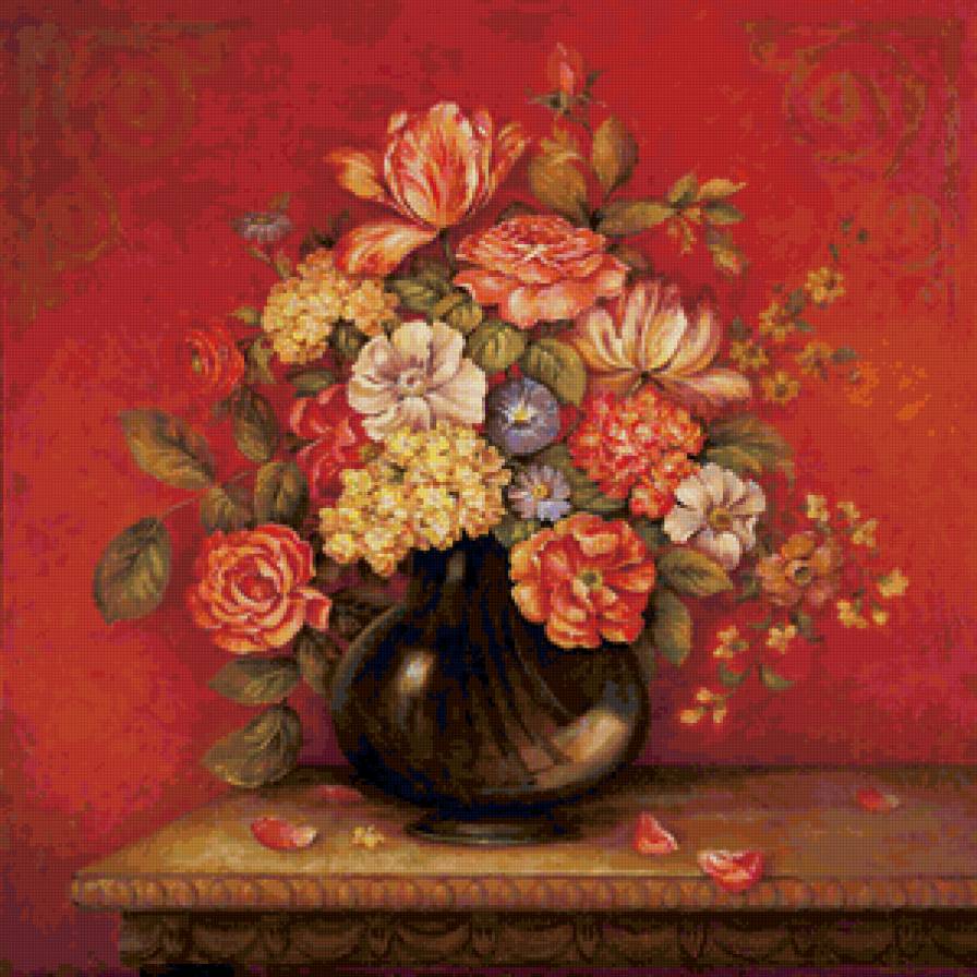 Букет - декор, цветы, живопись - предпросмотр