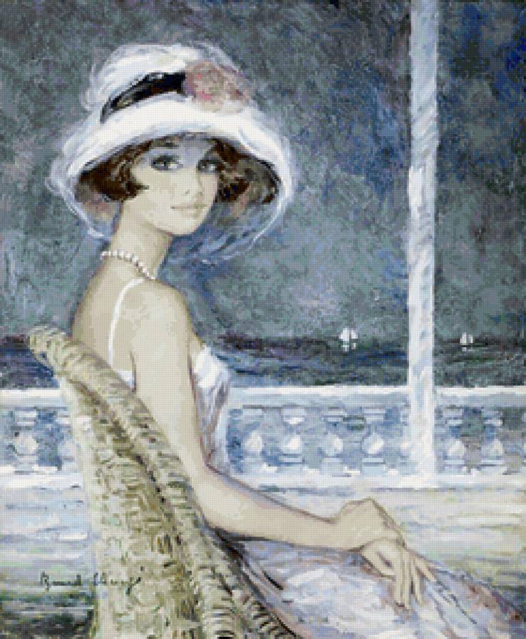 Милое ретро - живопись, женский образ - предпросмотр