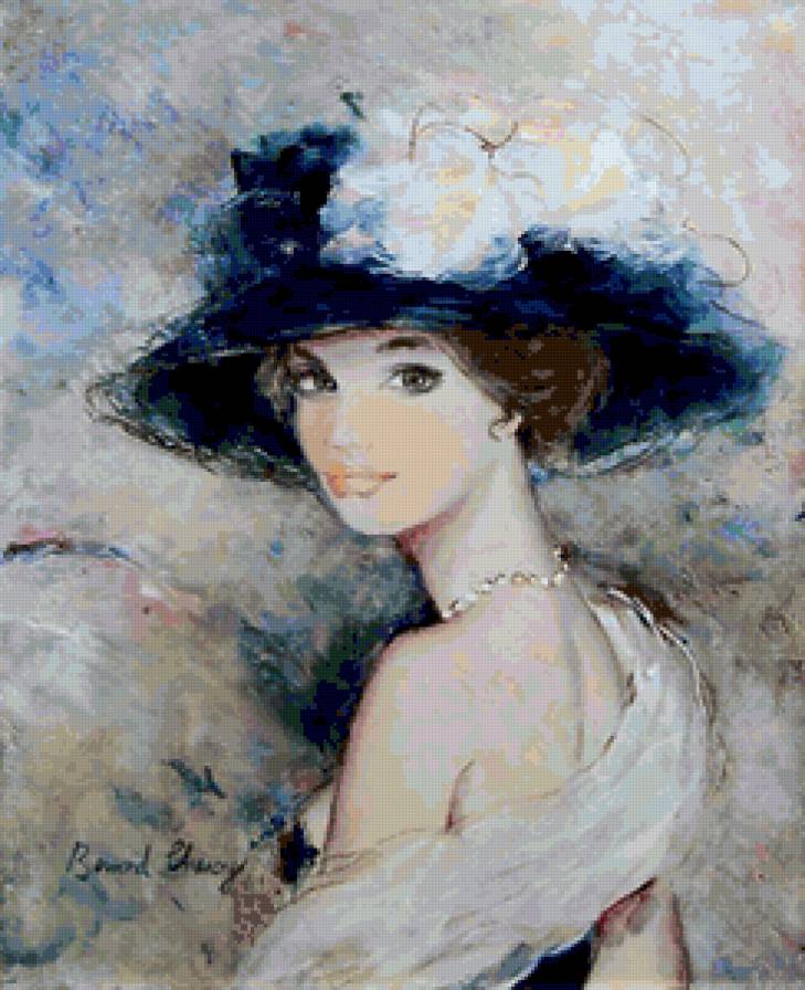 Милое ретро - женский образ, живопись - предпросмотр