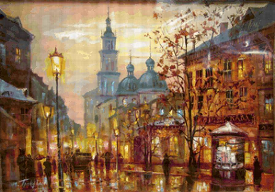 №151270 - карета, город, улица, осень, ретро - предпросмотр