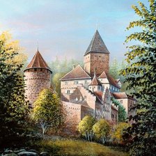 Схема вышивки «старый замок»