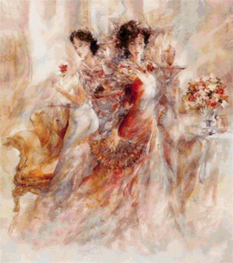 Девушка - девушки, женщина, красота, картина - предпросмотр