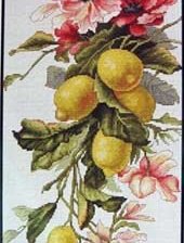 Схема вышивки «Лимоны и шиповник»