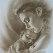 Оригинал схемы вышивки «Мать и дитя» (№151422)