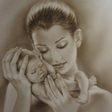 Оригинал схемы вышивки «Мать и дитя» (№151466)