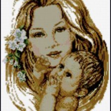 Оригинал схемы вышивки «Мать и дитя» (№151482)