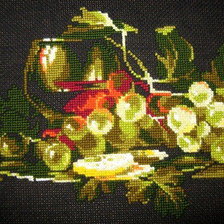 Оригинал схемы вышивки «Натюрморт с виноградом» (№151485)