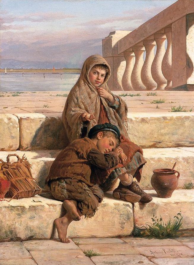 Дети Венеции - дети, картина антония - оригинал