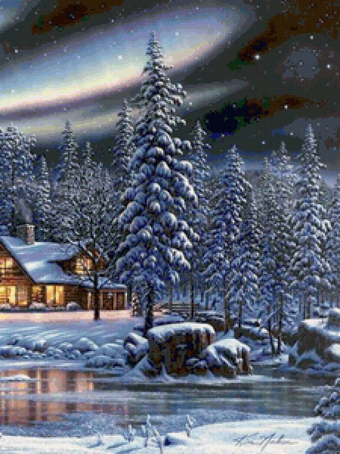 Триптих Зима (2 ч середина) - зима, пейзаж, сказка, красота, замок - предпросмотр