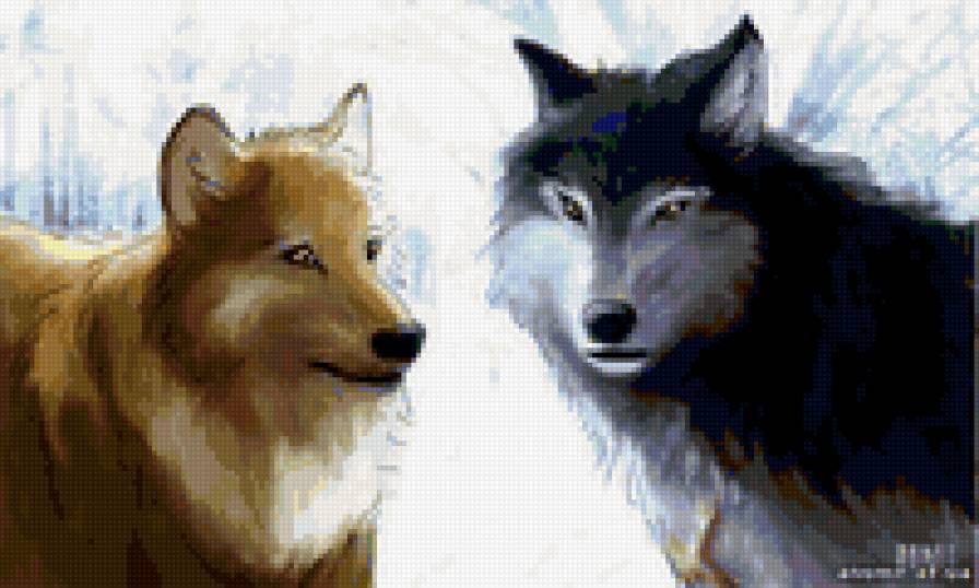 0045 - волки, картина, животные, природа, волк - предпросмотр