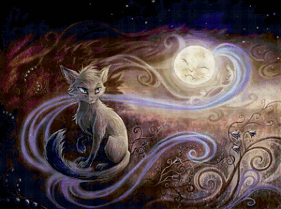 Лисенок фентази - фентази, красота, животные, картина, лиса - предпросмотр