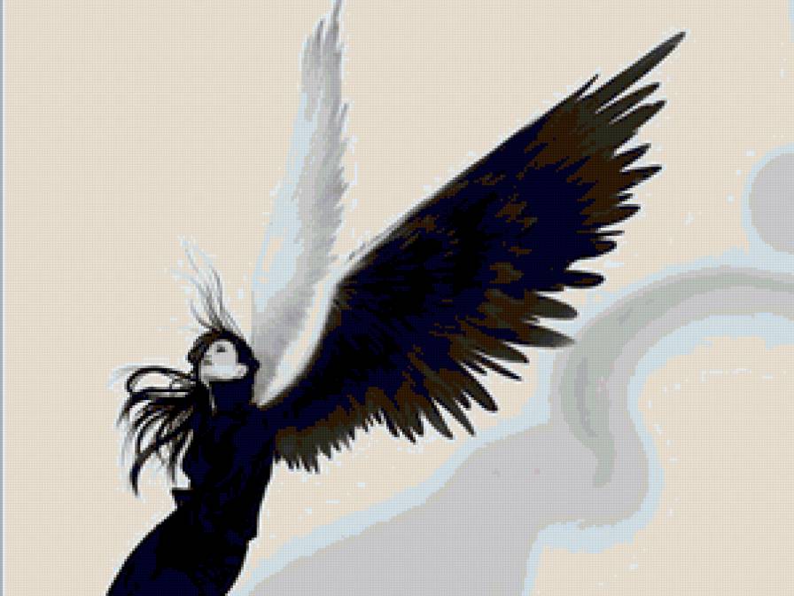 Серия "Черно-Белое" Во мне два Ангела.... - бело-черный ангел, черно-белая картинка - предпросмотр