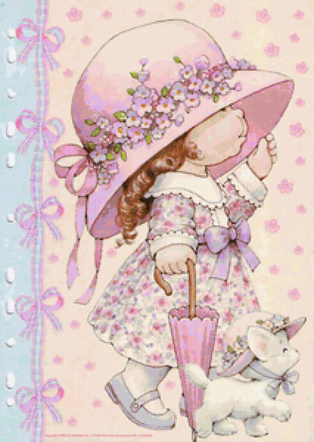 Детские картинки "Девочка с котиком" - котик, детская картинка, девочка - предпросмотр