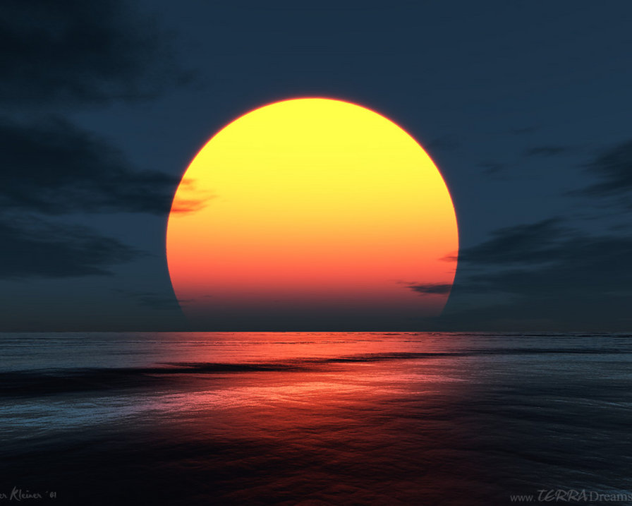 Закат солнца - ночь, солнце, море, закат - оригинал