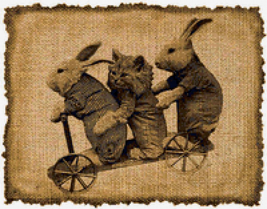 кролики - самокат, кролики, кот - предпросмотр