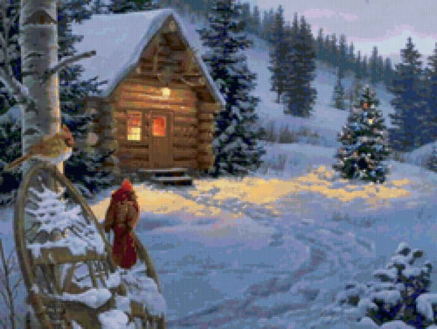 зима - домик, зима, природа - предпросмотр