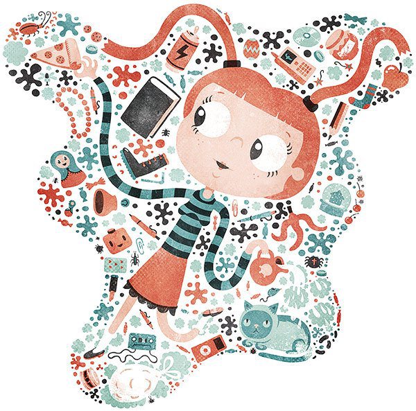 девочка и кошка - комикс, кошка, девочка - оригинал