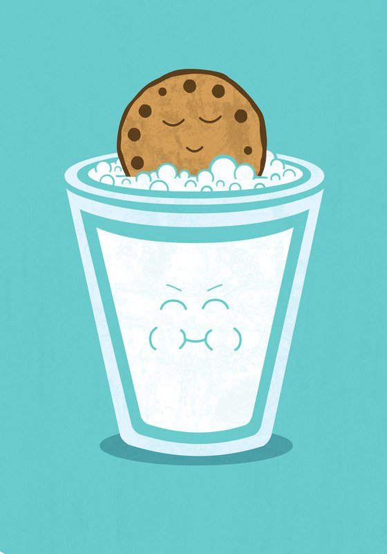 печенька - печенье, комикс, молоко - оригинал