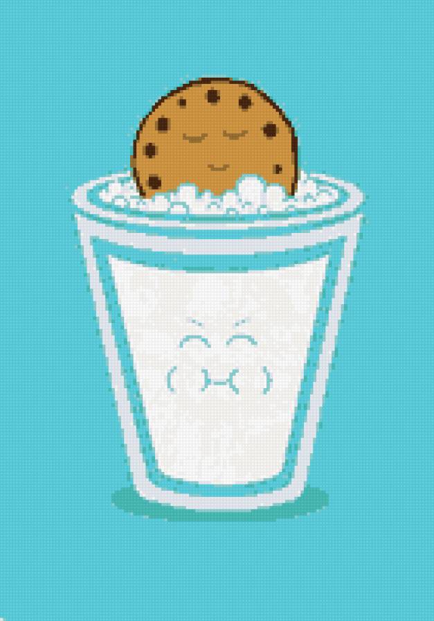 печенька - печенье, комикс, молоко - предпросмотр