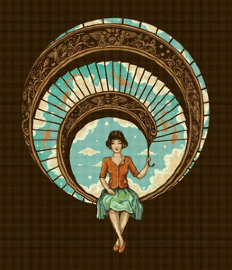 девочка в окне - окно, девушка - предпросмотр