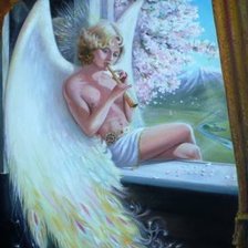 Схема вышивки «ангел с дудочкой»