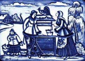 У колодца - гжель - оригинал