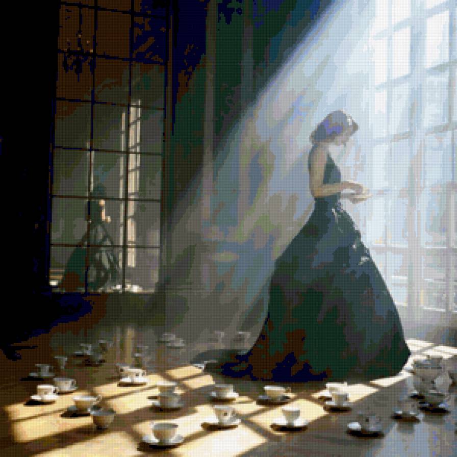 ожидание - девушка, чашки, окно, ожидание - предпросмотр