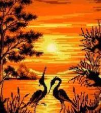 Схема вышивки «закат»