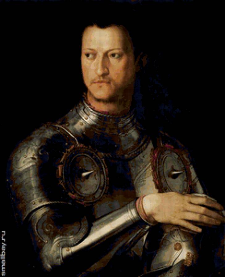 Бронзино Анжело.Казимо I Медичи. - мужчины., люди, портрет, лицо - предпросмотр