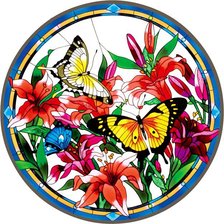 Оригинал схемы вышивки «Цветы и бабочки» (№154348)