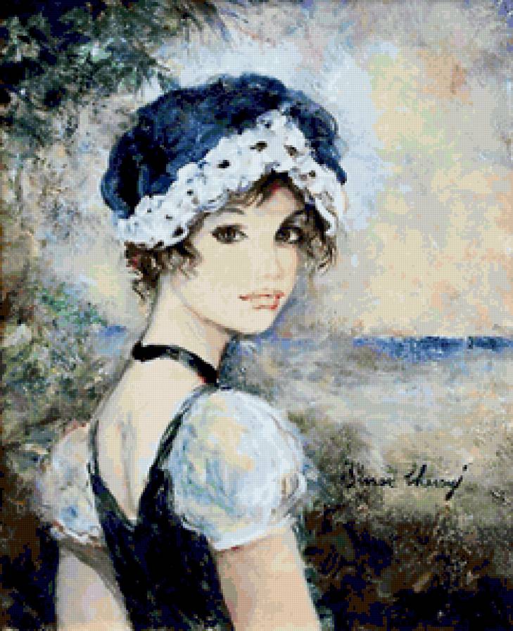 Милое ретро - женский образ, живопись - предпросмотр