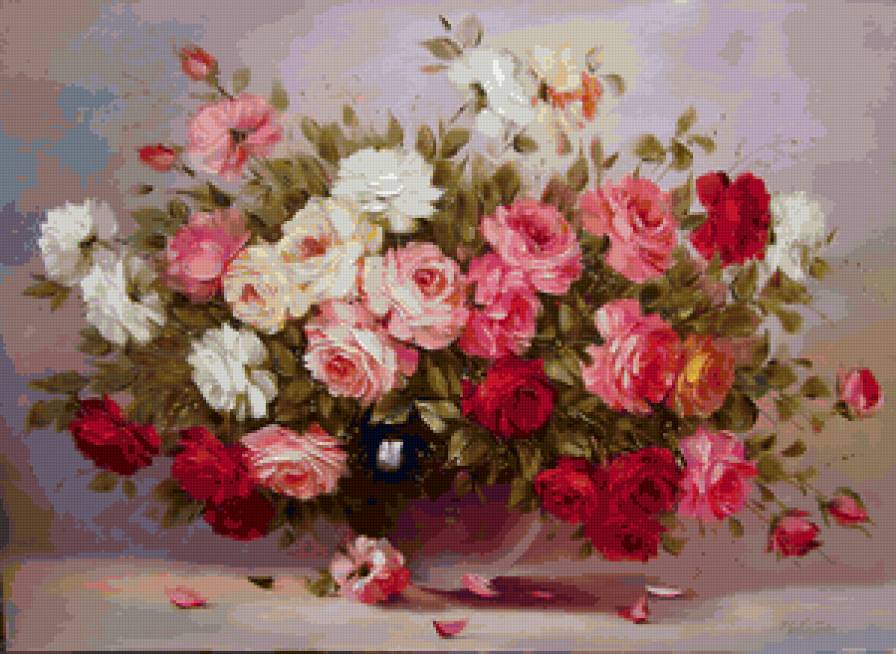 №154386 - букет, ваза, цветы - предпросмотр