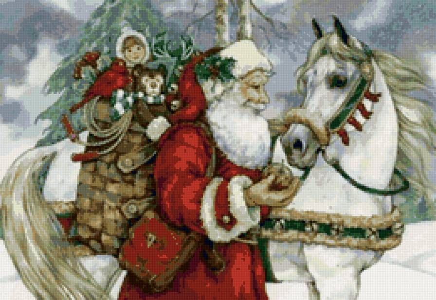 дед мороз и лошадь - дед мороз, лошадь - предпросмотр