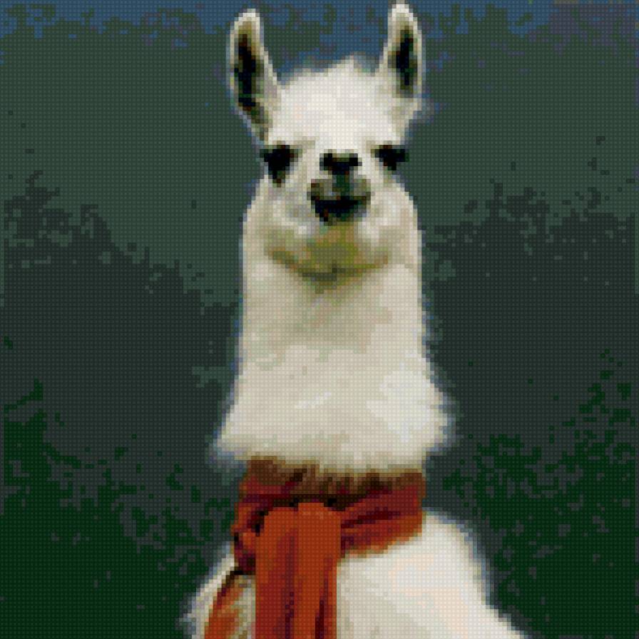 лама - лама, животные, копытные, шарф - предпросмотр