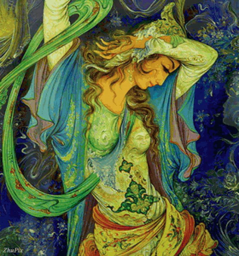 Девушка в узорах - девушка - предпросмотр