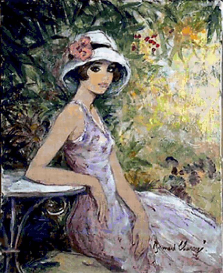 Милое ретро - женский образ, живопись - предпросмотр