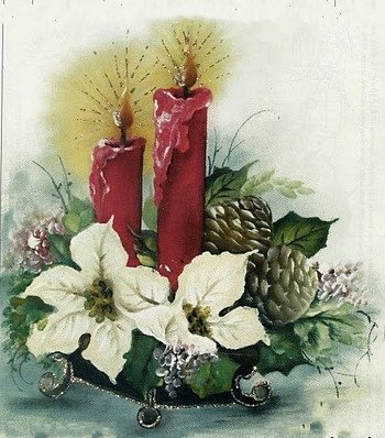рождественская свеча - цветы, свеча - оригинал