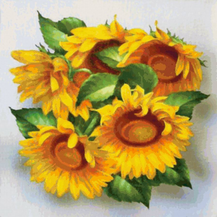 Серия "Букет" - букет, цветы, подсолнухи - предпросмотр