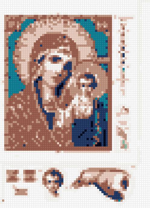 икона Казанской Богородицы - бисер, казанская, икона, богородица - предпросмотр