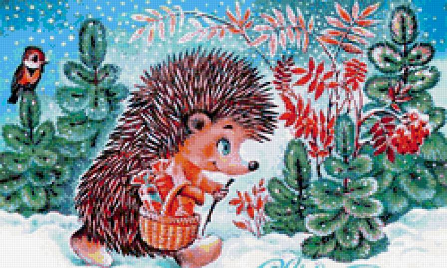 Ежик в лесу - предпросмотр