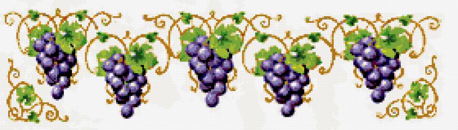 Виноградный бордюр 2 - виноград, бордюр - предпросмотр