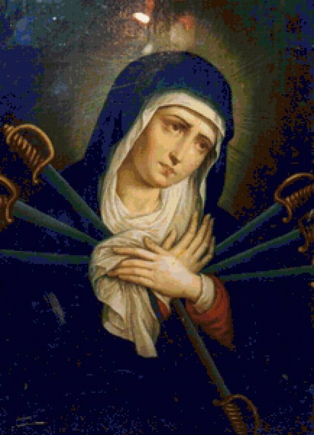 Серия "Иконы "Божьей Матери Семистрельная" - религия, иконы, православные иконы, святые - предпросмотр